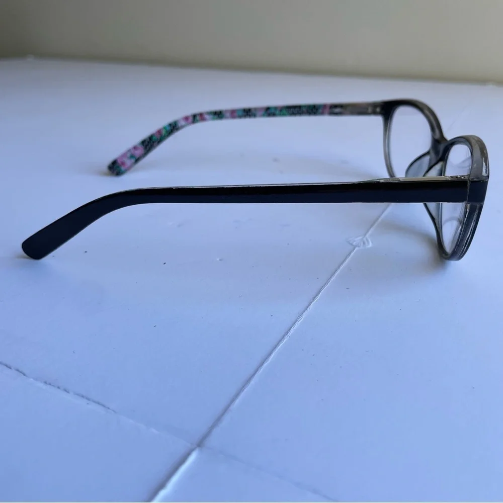 Lulu Guinness eyeglasses LR66 Black Floral Women’s Glasses Frames